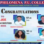 St Philomena P. U. College students shine in  JEE Mains