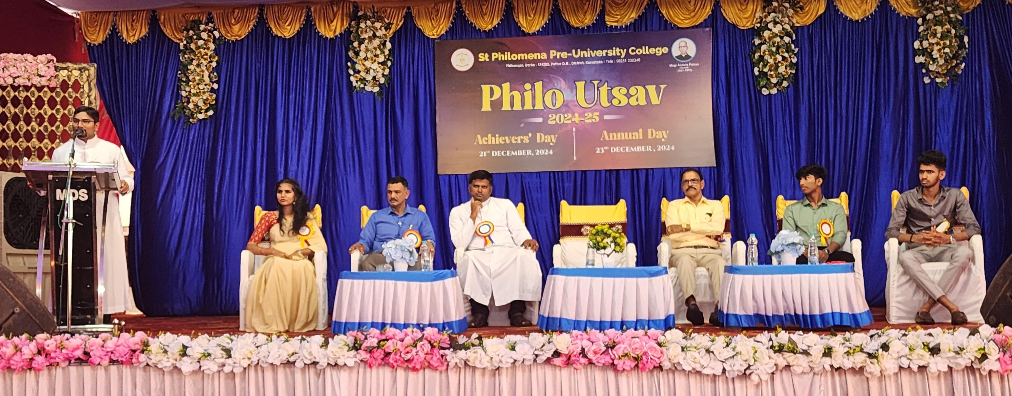 Celebration of Philo Utsav - Achievers' Day at St Philomena P.U.College, Puttur.