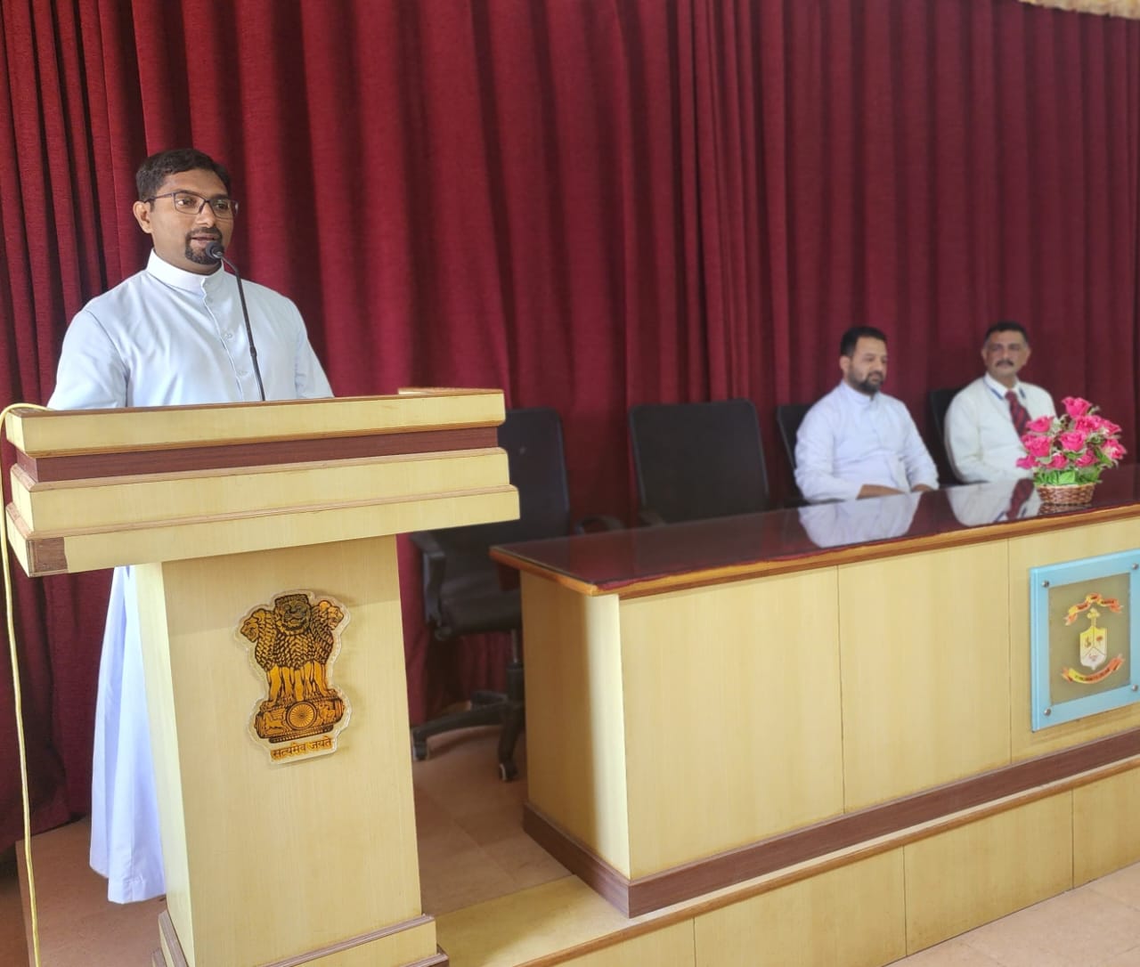 Christmas get-together celebration at St Philomena P.U.College, Puttur.
