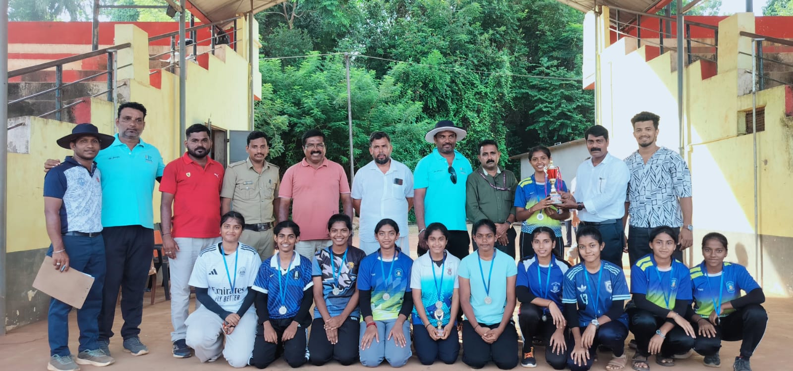 GIRLS' KABADDI TEAM SECURES RUNNERS-UP TROPHY.